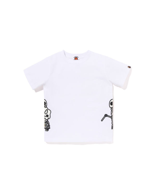 T Shirts Bape Glow In The Dark Bone Dinosaur Enfant Blanche | WRLOJ5042