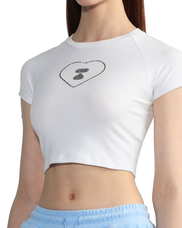 T Shirts Bape Graphique crop #2 Femme Blanche | BYUZJ4925