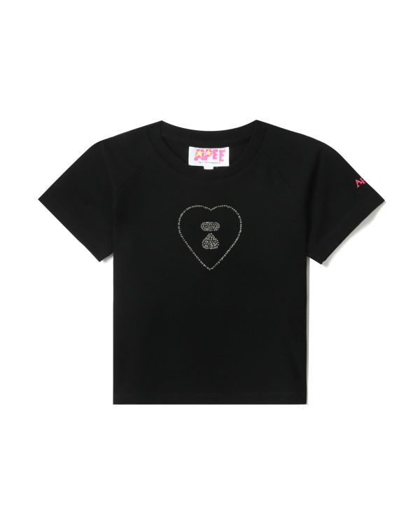 T Shirts Bape Graphique crop #2 Femme Noir | RWTCL6019