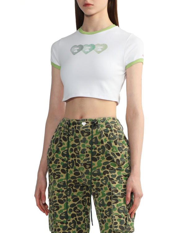 T Shirts Bape Graphique crop #3 Femme Blanche | SQGZI7148