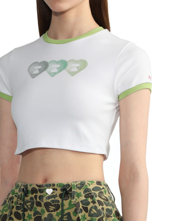 T Shirts Bape Graphique crop #3 Femme Blanche | SQGZI7148