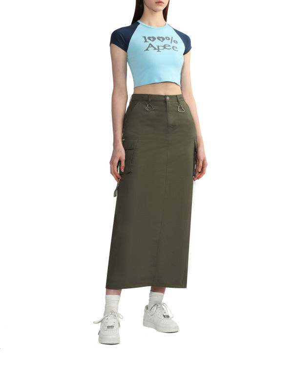 T Shirts Bape Graphique crop raglan Femme Bleu Clair | XBKZT4329