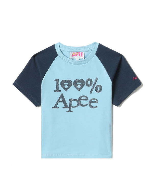 T Shirts Bape Graphique crop raglan Femme Bleu Clair | XBKZT4329