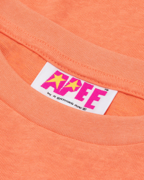 T Shirts Bape Graphique cropped Femme Orange | ZRANS6913