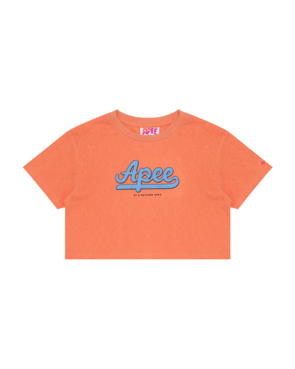 T Shirts Bape Graphique cropped Femme Orange | ZRANS6913