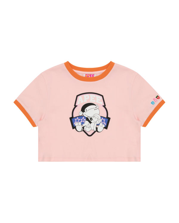 T Shirts Bape Graphique cropped Femme Rose | CNWPE9531