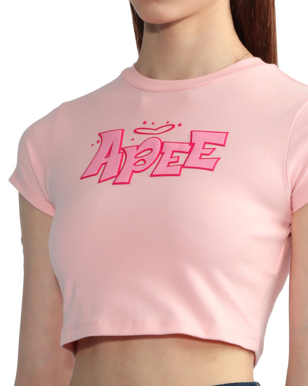 T Shirts Bape Graphique slim-cut Femme Rose | UWQSG6298