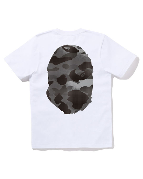 T Shirts Bape Grid Camo Big Ape Head Femme Blanche | MKILQ5047