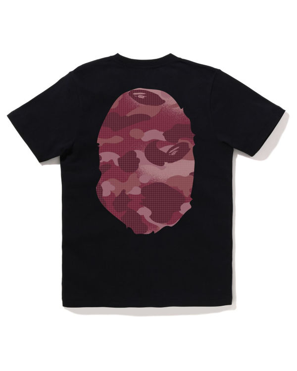 T Shirts Bape Grid Camo Big Ape Head Femme Noir | RUSPM3457