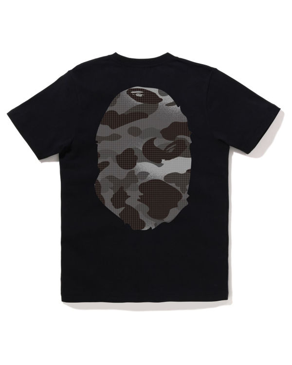 T Shirts Bape Grid Camo Big Ape Head Femme Noir | XMUEL9743