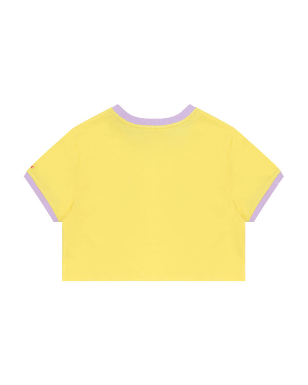 T Shirts Bape Heart cropped Femme Jaune | MFNOX5043