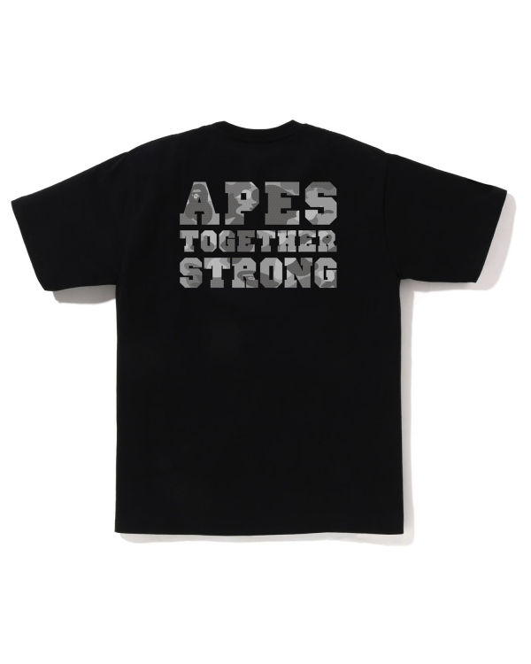 T Shirts Bape Honeycomb Camo College ATS Homme Noir | EUGWX0865