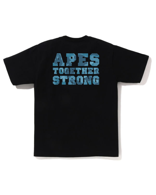 T Shirts Bape Honeycomb Camo College ATS Homme Noir | TDNYA8215