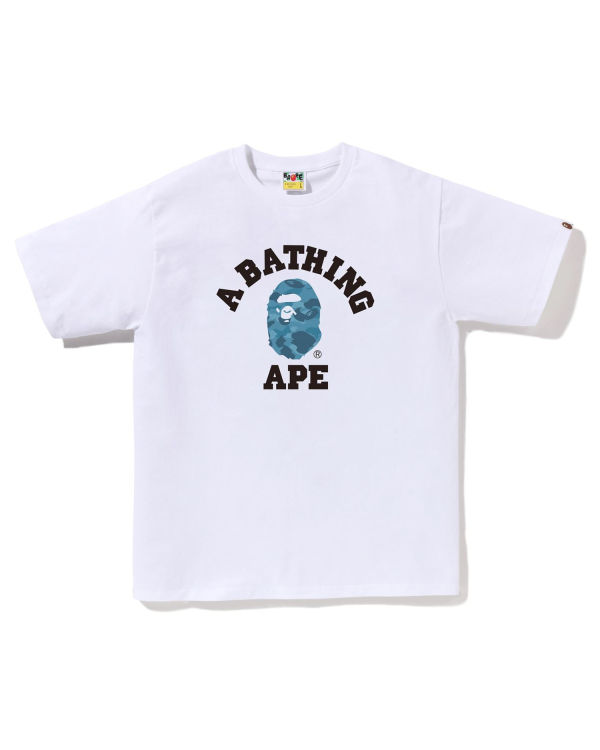 T Shirts Bape Honeycomb Camo College Homme Blanche | QLHXG4976