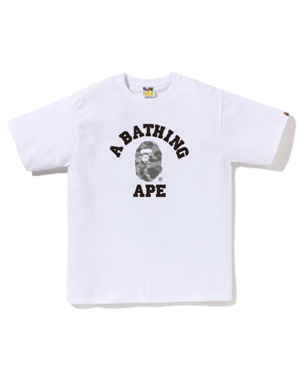 T Shirts Bape Honeycomb Camo College Homme Blanche | WDCYJ0586