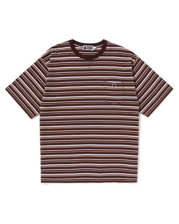 T Shirts Bape Hoop One Point Relaxed Fit Homme Marron | NRPJG6524