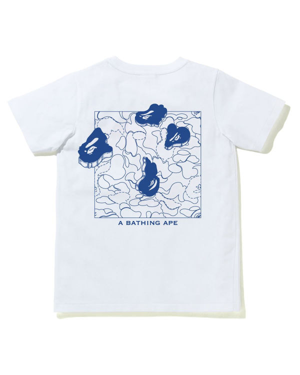 T Shirts Bape Ink Print Femme Blanche | PBQNX7368