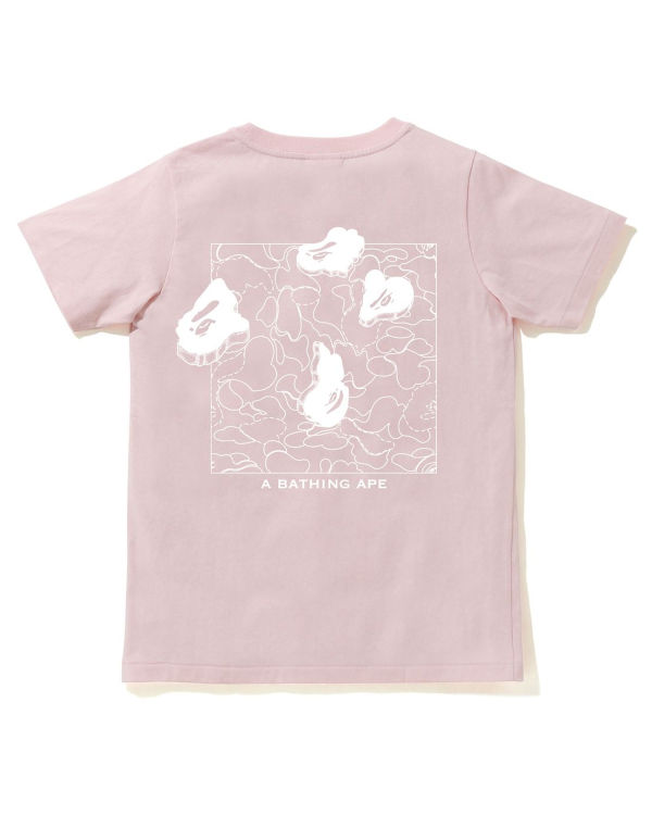 T Shirts Bape Ink Print Femme Rose | QVJHX4705