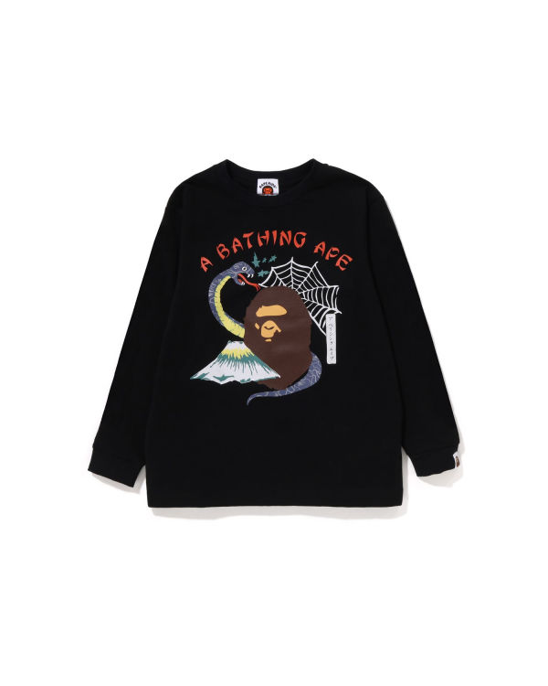 T Shirts Bape Japan Culture Souvenir L/S Enfant Noir | MZWCD3508