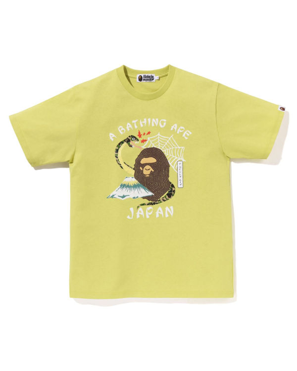 T Shirts Bape Japanese Culture Homme Jaune | FIWDK4618