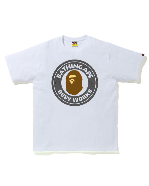 T Shirts Bape Line 1st Camo Busy Works Homme Blanche | OLWKI7564