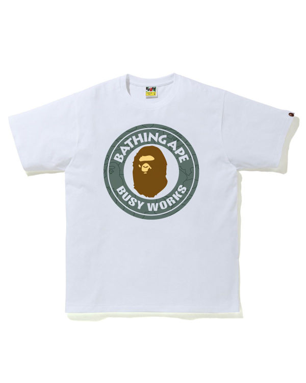 T Shirts Bape Line 1st Camo Busy Works Homme Blanche | QWVJM1860