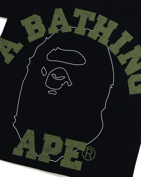 T Shirts Bape Line 1st Camo Face Homme Noir | HKFAE3694