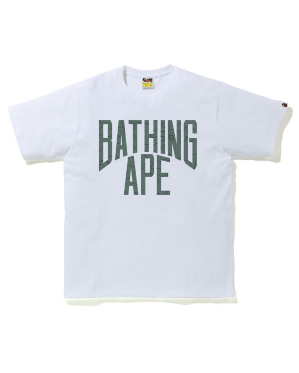 T Shirts Bape Line 1st Camo NYC Logo Homme Blanche | AENPB8194