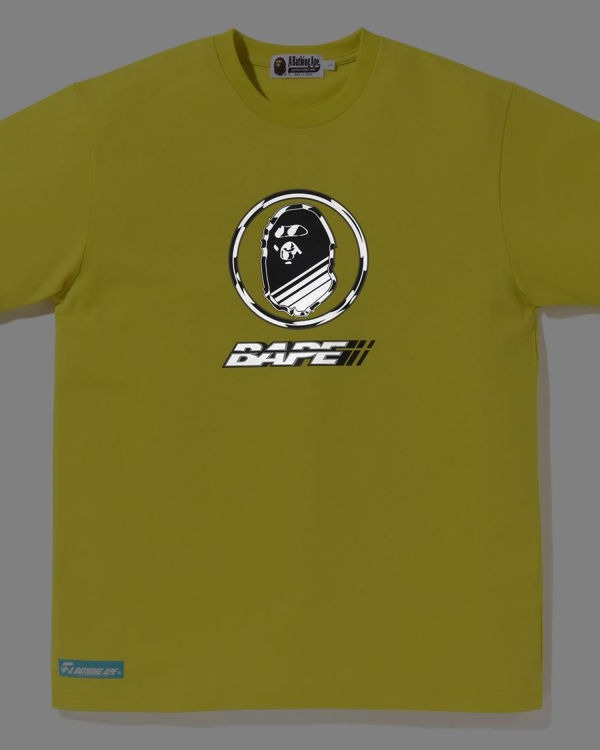 T Shirts Bape Logo Homme Jaune | GIORA8407