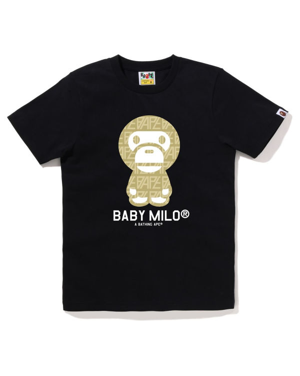 T Shirts Bape Logo Monogram Milo Femme Noir | KCMUL5671