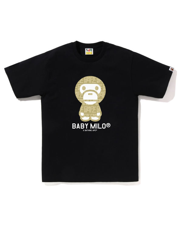 T Shirts Bape Logo Monogram Milo Homme Noir | IZWKF1093