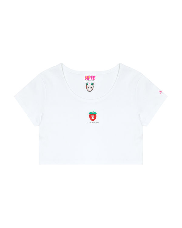 T Shirts Bape Logo berry Femme Blanche | CKTSX3762