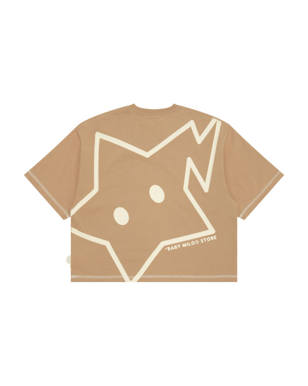 T Shirts Bape Logo crop fit Femme Beige | YIHLQ3708