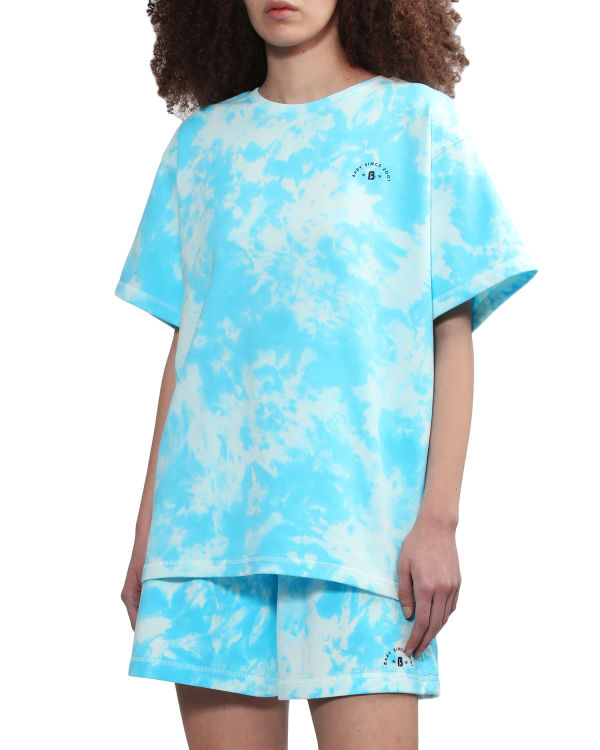 T Shirts Bape Logo-dye Femme Bleu | NKXMT9475