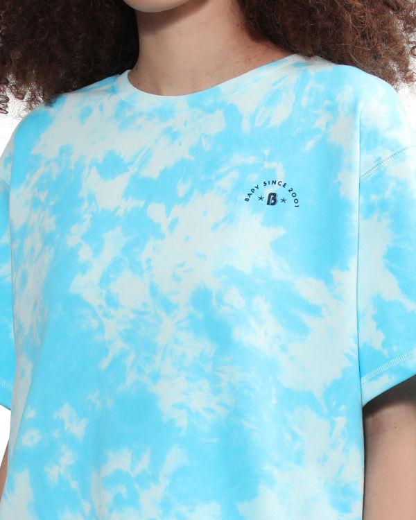 T Shirts Bape Logo-dye Femme Bleu | NKXMT9475