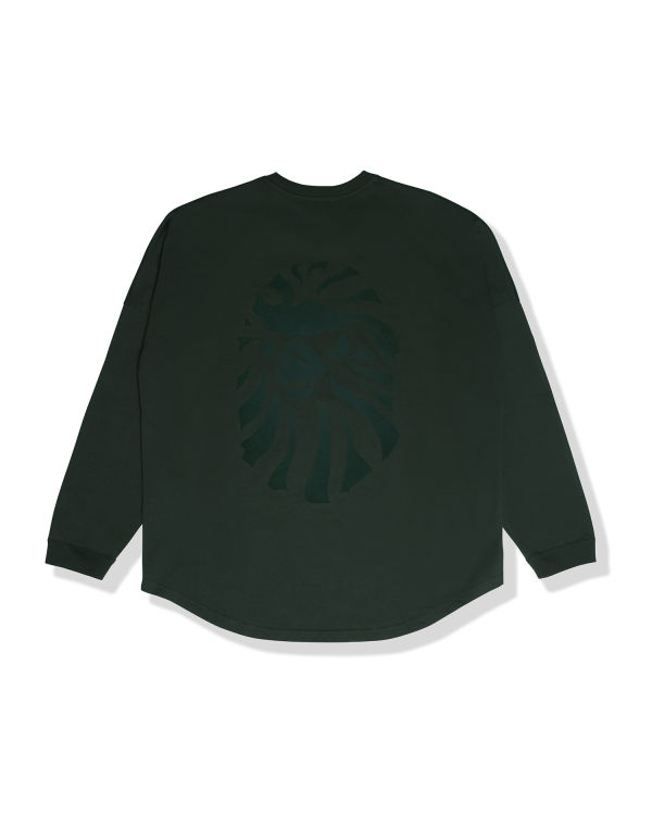 T Shirts Bape Logo print long sleeve Homme Vert Foncé | JNPCQ7183