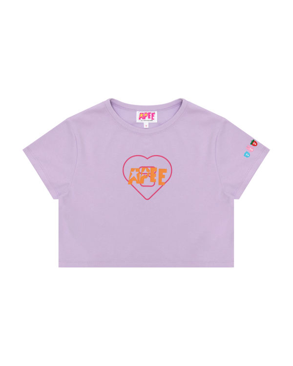 T Shirts Bape Logo printed slim cut Femme Violette | AOUWM3418