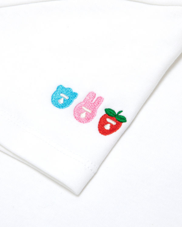 T Shirts Bape Logo printed slim cut Femme Blanche | GTOEX4153