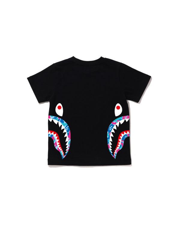 T Shirts Bape Marble Camo Side Shark Enfant Noir | IMOWZ7145