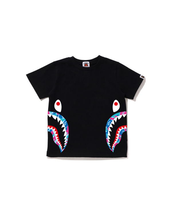 T Shirts Bape Marble Camo Side Shark Enfant Noir | IMOWZ7145