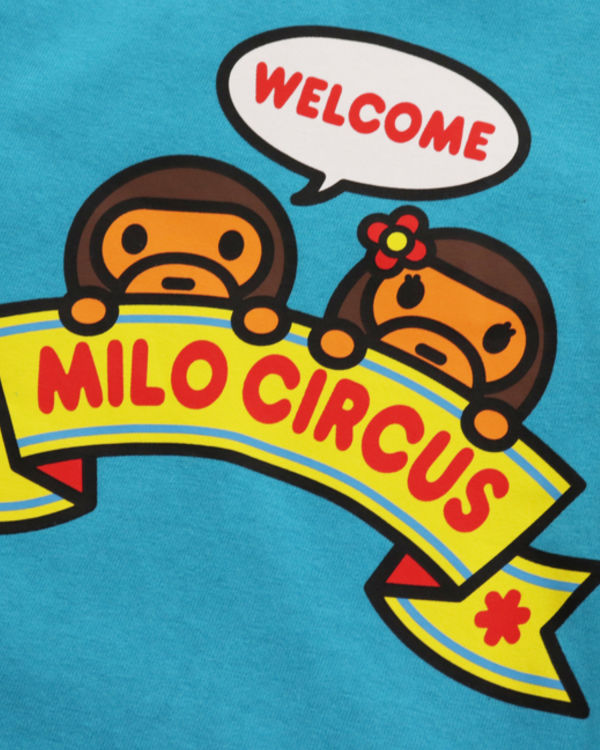 T Shirts Bape Milo Circus L/S Enfant Bleu | JQPZB7368