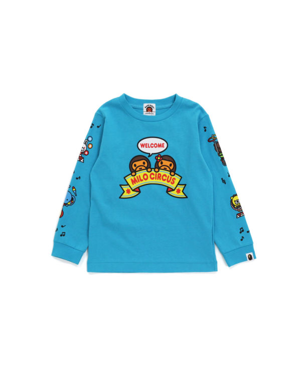 T Shirts Bape Milo Circus L/S Enfant Bleu | JQPZB7368