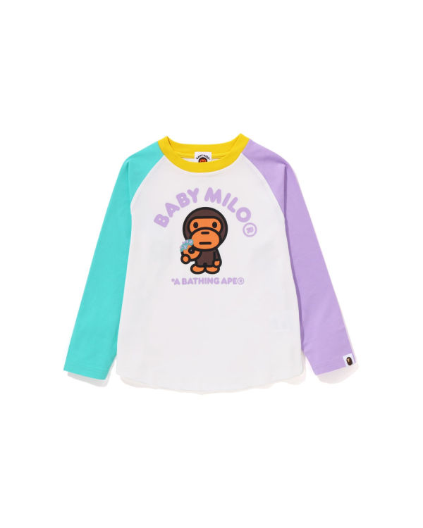 T Shirts Bape Milo Donuts Raglan L/S Enfant Blanche | VYUHI9370