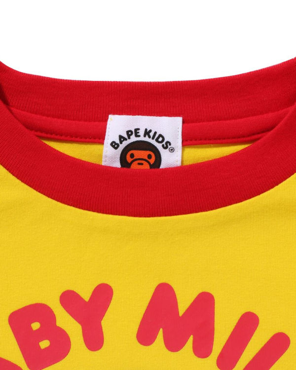 T Shirts Bape Milo Donuts Raglan L/S Enfant Jaune | ZVXHB1205