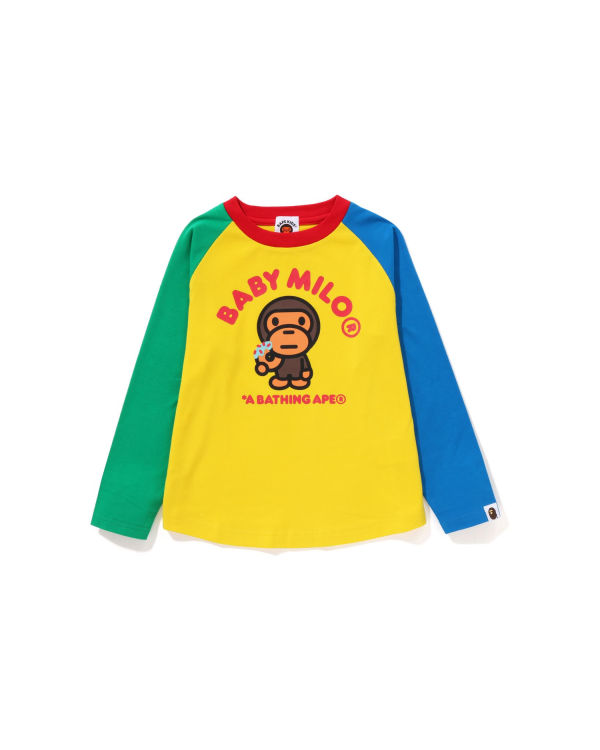 T Shirts Bape Milo Donuts Raglan L/S Enfant Jaune | ZVXHB1205