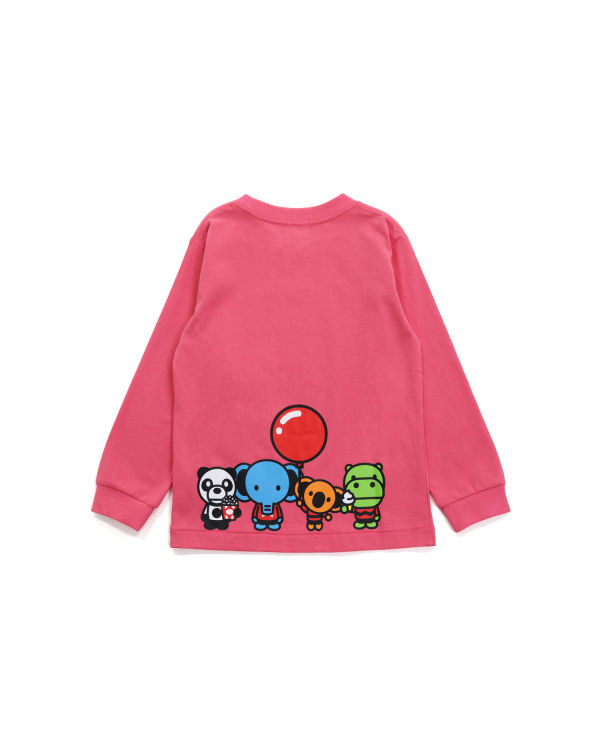 T Shirts Bape Milo & Friends L/S Enfant Rose | JTSZA8296