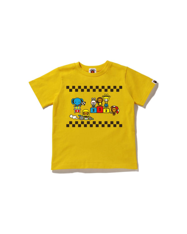 T Shirts Bape Milo Racing #3 Enfant Jaune | GEIVC0538