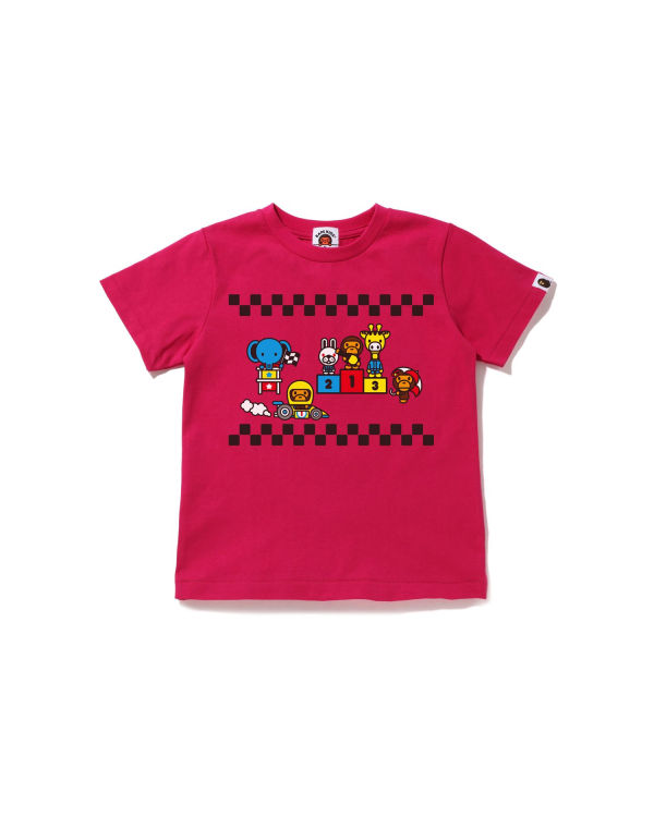 T Shirts Bape Milo Racing #3 Enfant Rose | CHYAK5846