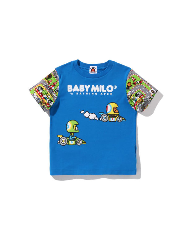 T Shirts Bape Milo Racing Friends Enfant Bleu | UCGAP5497