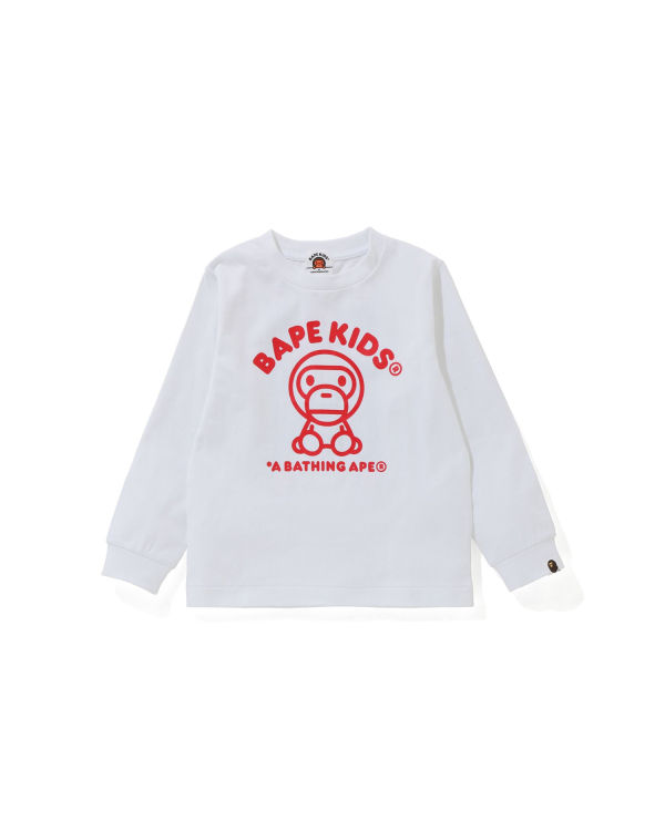 T Shirts Bape Milo Rug L/S Enfant Blanche | KXAVM0865